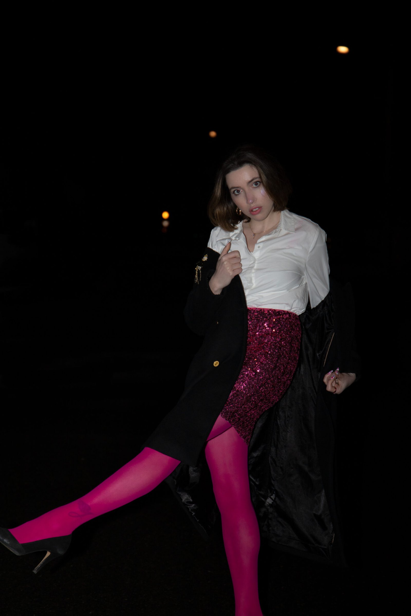 Photoshooting de nuit - un look pailleté parfait pour une soirée ou à décliner pour le quotidien